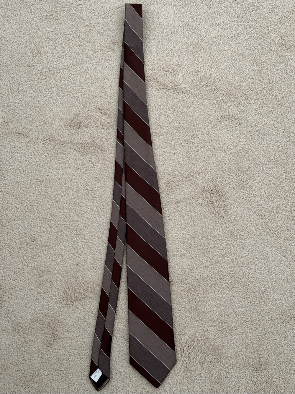 Striped Brown and Gray Men's Dress Tie